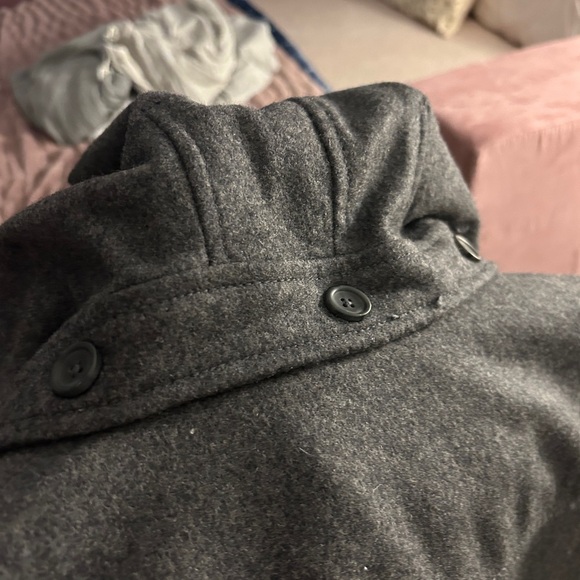 Women's Black Hooded Coat Gap Large - Picture 7 of 8